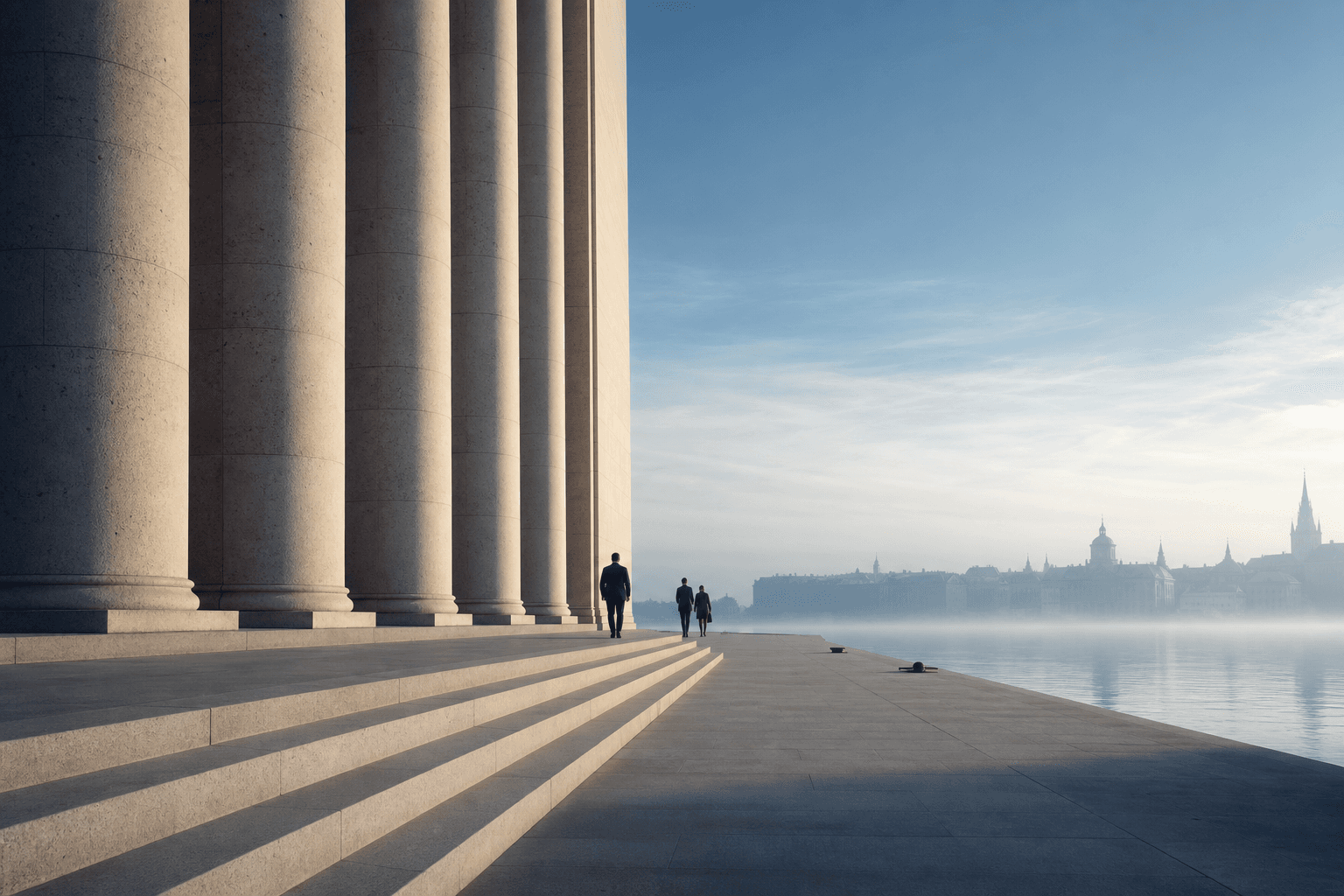 Nordic civic architecture representing durable, accountable operations